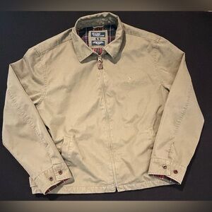 Polo Ralph Lauren Full Zipper Plaid Lined Light Green Mens Harrington Size XL